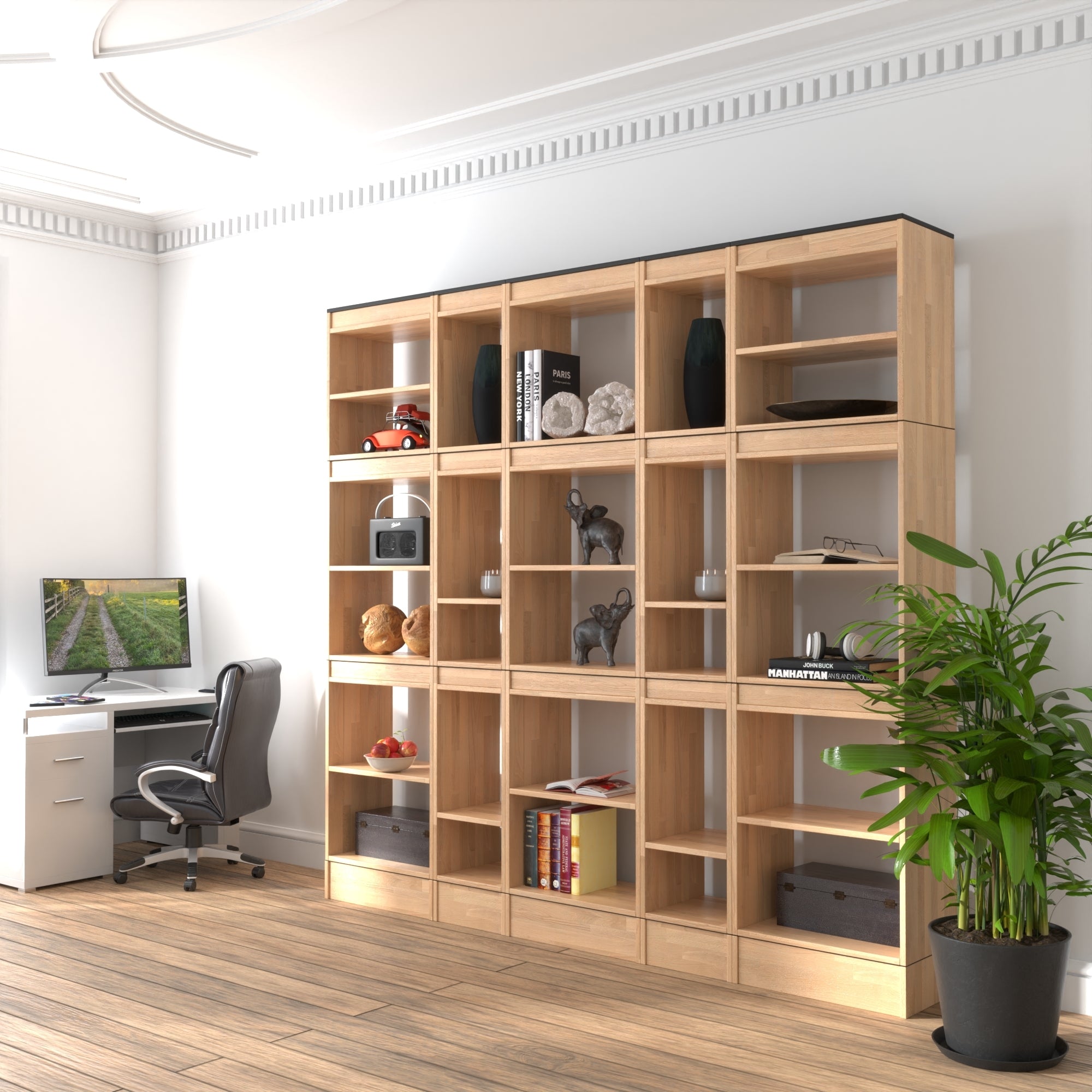 Room Divider Bookcase 5-Column