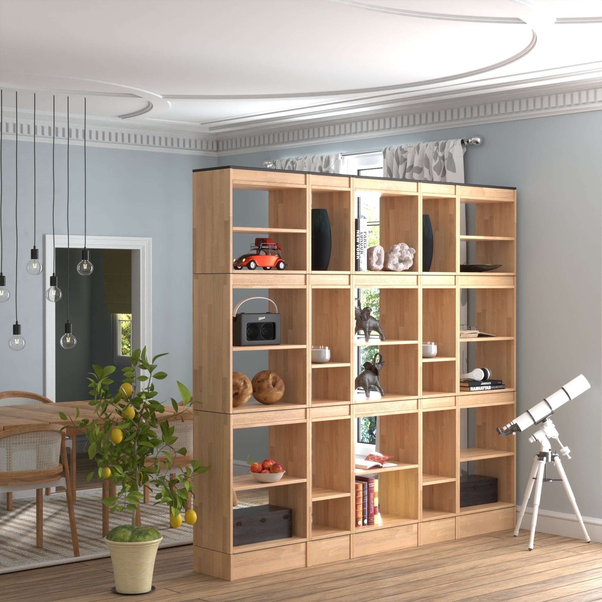 Room Divider Bookcase 5-Column