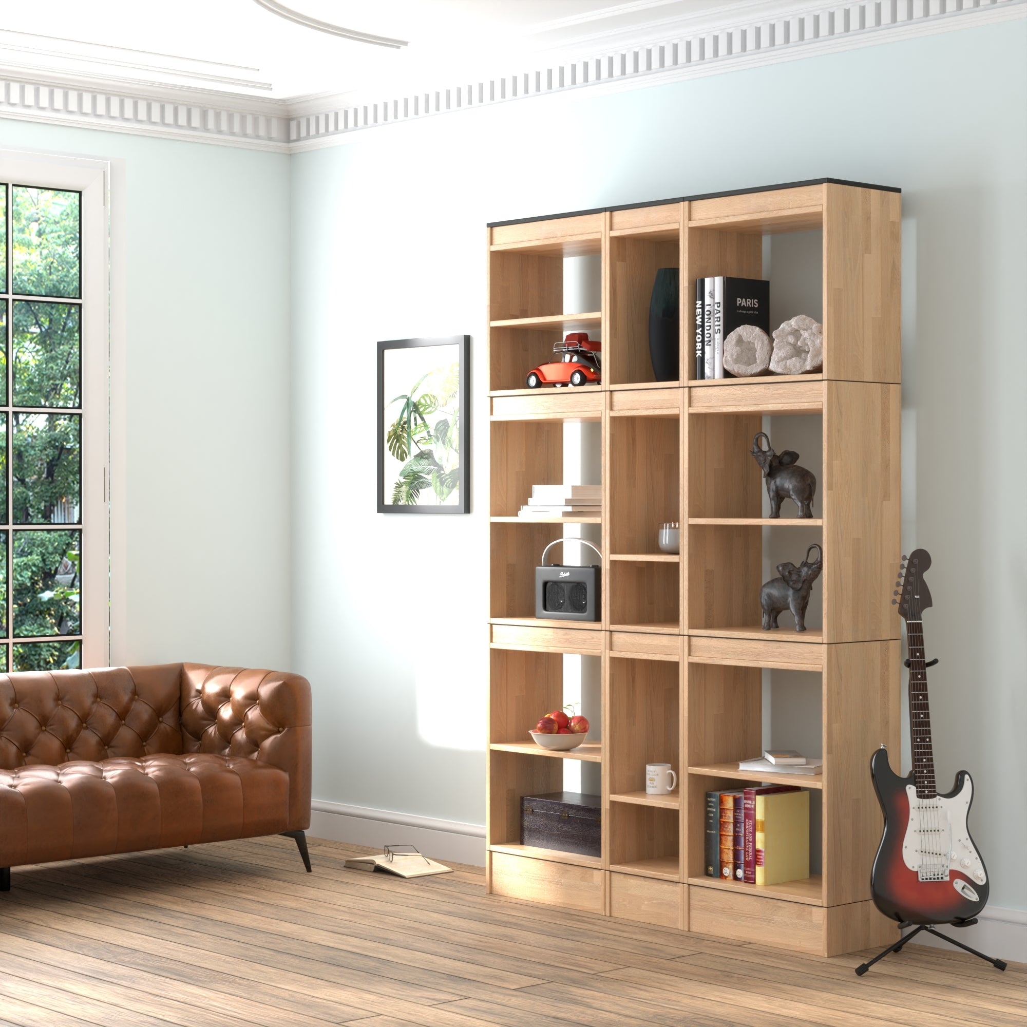 Room Divider Bookcase - 3 Column