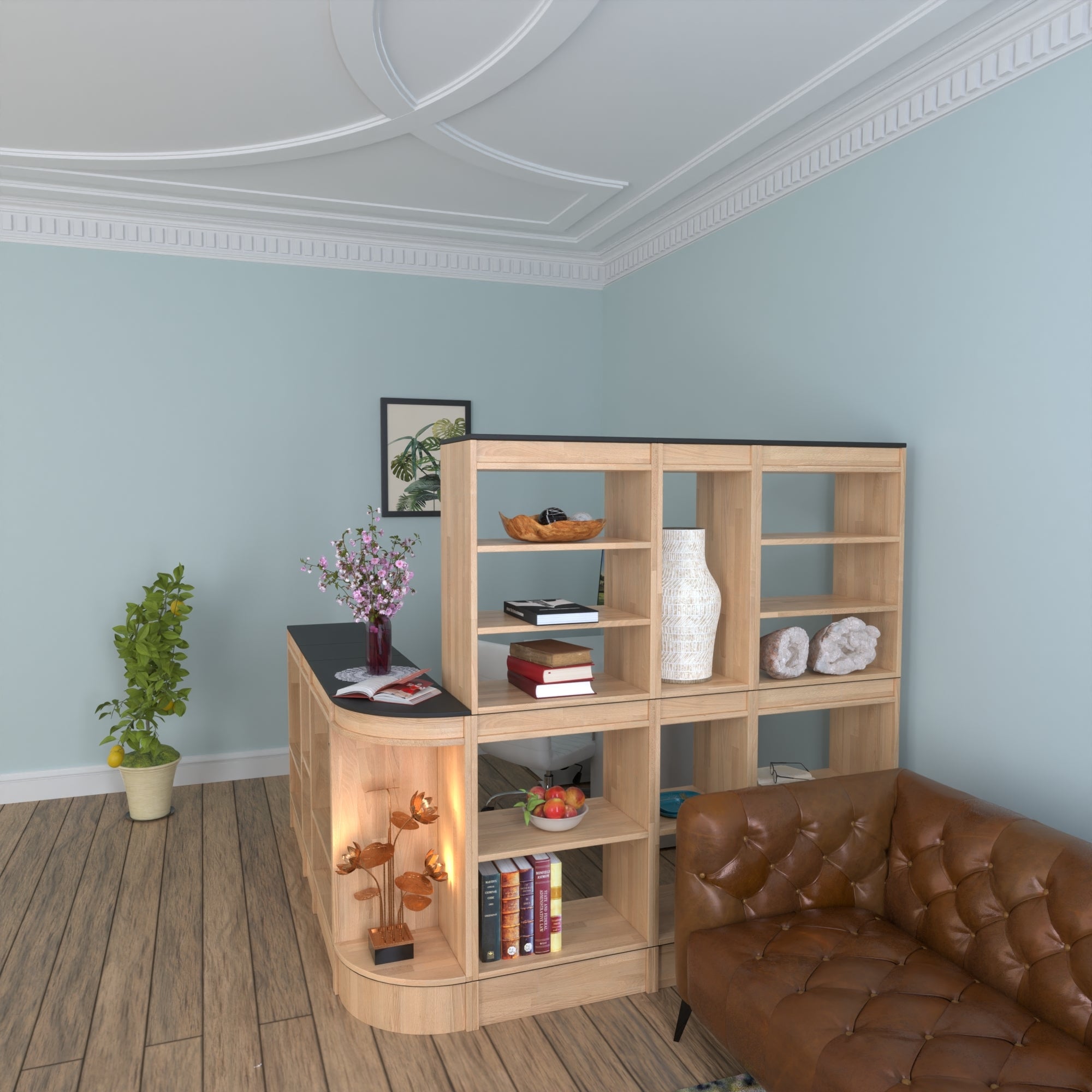 Split-Level Corner Shelf